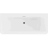 Mexen Volta свободностояща вана за стена 170 x 75 см, бяла, черен преливник - 51131707500-70