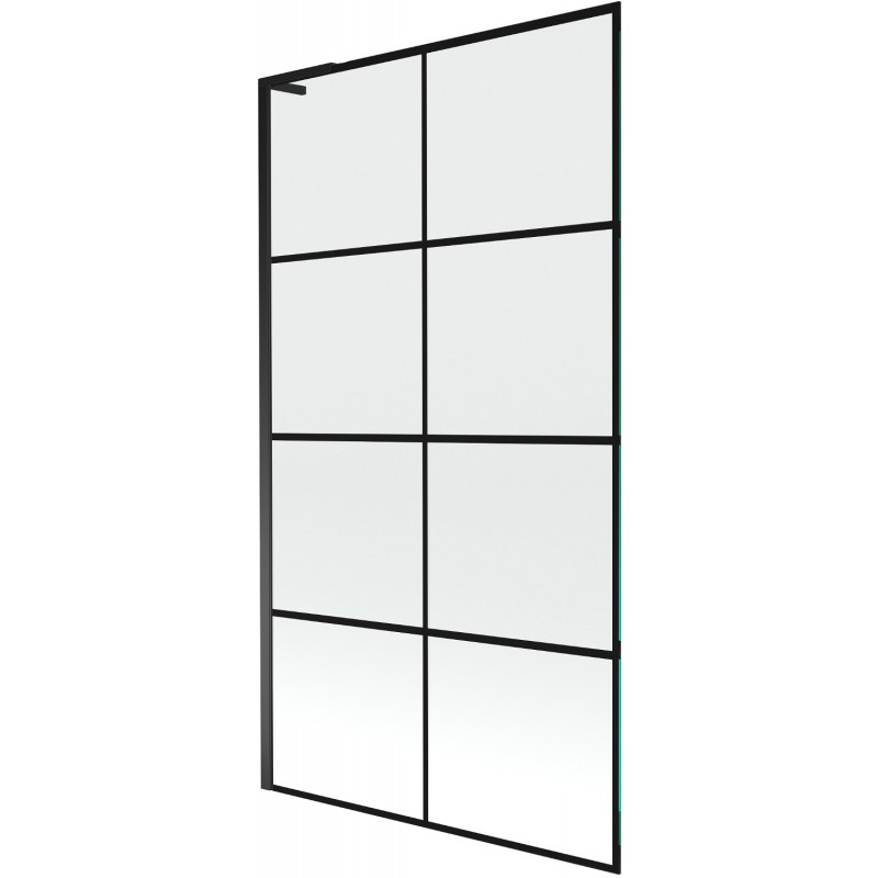 Mexen Next L параван за вана еднокрилен 100 x 150 см, черна решетка, черен - 895-100-000-03-77-70