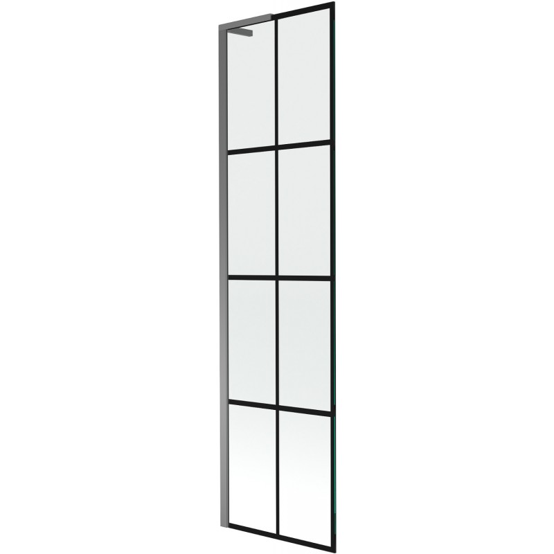 Mexen Next L преграда за вана 1-крило 50 x 150 cm, черен мотив, gun metal - 895-050-000-03-77-95