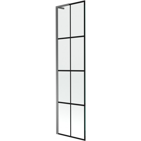 Mexen Next L преграда за вана 1-крило 50 x 150 cm, черен мотив, gun metal - 895-050-000-03-77-95