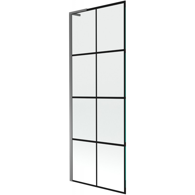 Mexen Next L параван за вана 1-крилен 70 x 150 см, черна решетка, оръжеен метал - 895-070-000-03-77-95