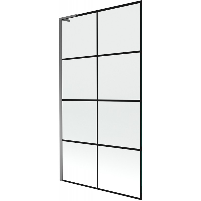 Mexen Next L сгъваем параван за вана с 1 крило 100 x 150 см, черна решетка, gun metal - 895-100-000-03-77-95