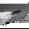 Mexen Next L параван за баня 1-крилен 90 x 150 cm, черен мотив, матиран никел - 895-090-000-03-77-97
