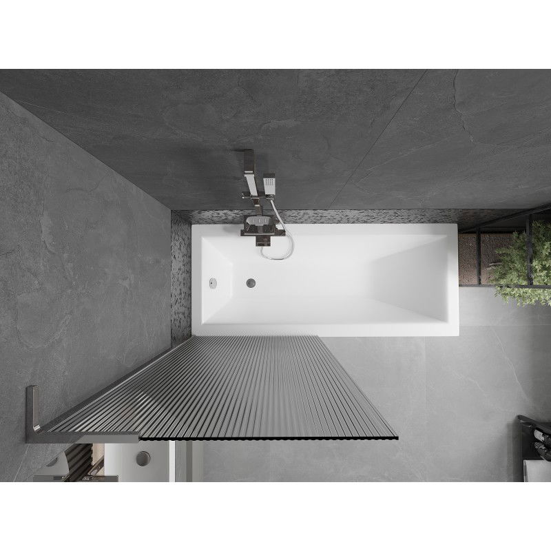 Mexen Next L параван за вана 1-крилен 80 х 150 см, ивици, хром - 895-080-000-03-09-01