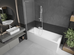 Mexen Next L ляв параван за вана, 1-крилен, 50 x 150 см, релефен, бял - 895-050-000-03-09-20