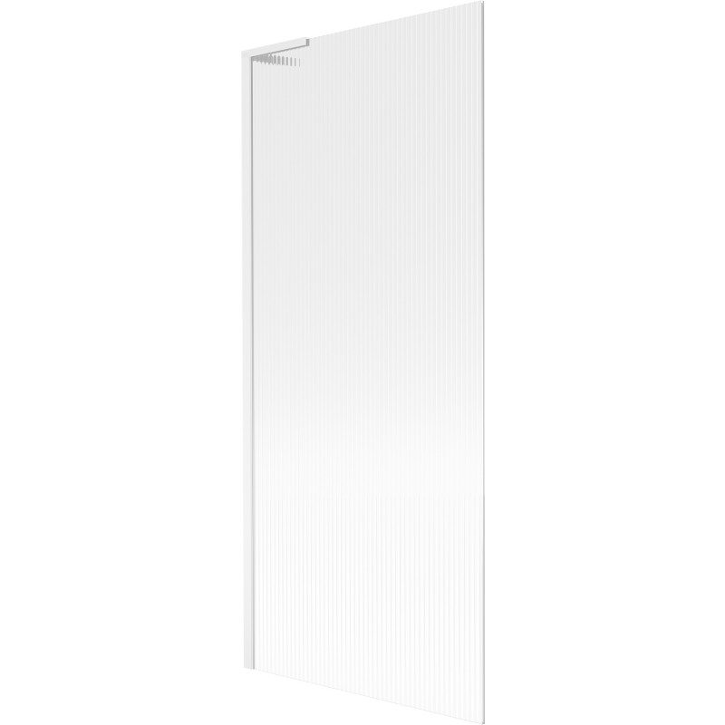 Mexen Next L параван за вана с една врата 80 x 150 cm, райета, бял - 895-080-000-03-09-20