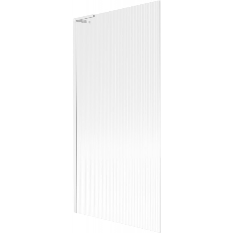 Mexen Next L преграда за вана с 1 крило 90 x 150 см, райе, бял - 895-090-000-03-09-20