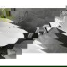 Mexen Montana вана самостоятелна 180 x 90 см, бяла/черна, оттичане gun gray шлифована - 52011809075-66