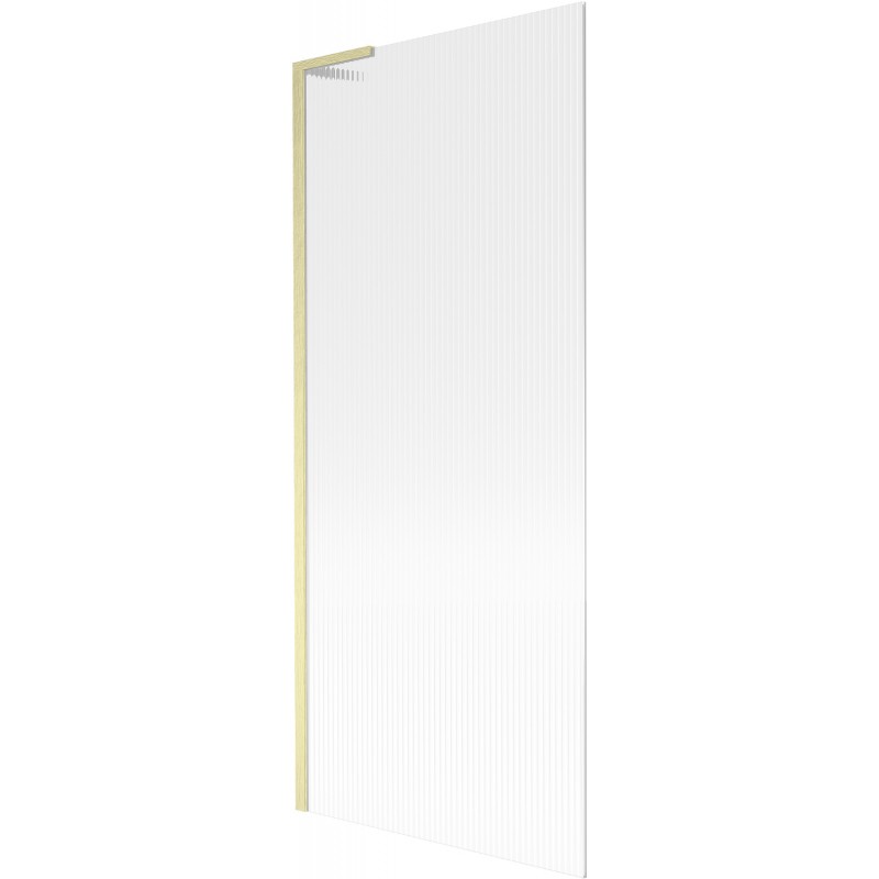Mexen Next L параван за вана 1-крилен 80 x 150 см, раиран, златист мат - 895-080-000-03-09-55
