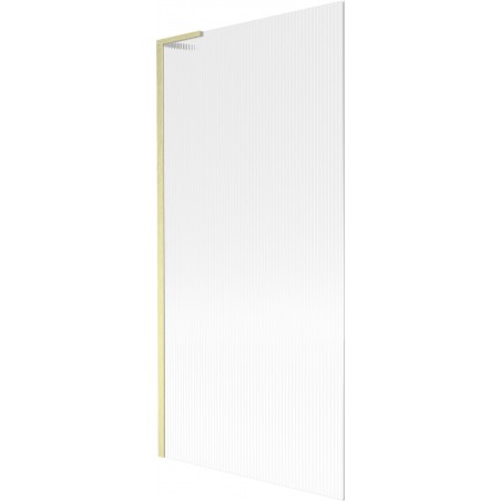 Mexen Next L параван за вана с 1 крило 90 x 150 см, ивици, златисто матово - 895-090-000-03-09-55