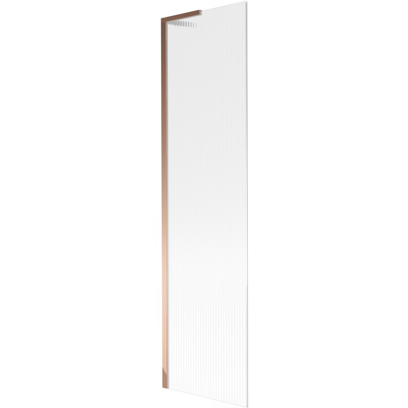 Mexen Next L преграда за вана 1-крило 50 x 150 см, райета, розово злато - 895-050-000-03-09-60