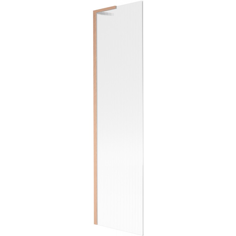 Mexen Next L параван за баня 1-крилен 50 x 150 см, райета, четкан мед - 895-050-000-03-09-65