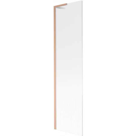 Mexen Next L параван за баня 1-крилен 50 x 150 см, райета, четкан мед - 895-050-000-03-09-65