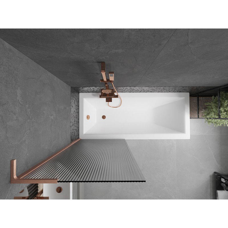 Mexen Next L параван за вана 1-крилен 70 x 150 см, набраздени, четкана мед - 895-070-000-03-09-65