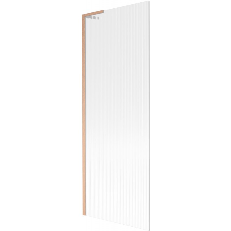 Mexen Next L преграда за вана 1-крило 70 x 150 cm, ивици, матиран мед - 895-070-000-03-09-65