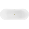 Mexen Celia свободностояща вана 170 x 75 см, бяла, златен brushed overflow - 52331707500-55