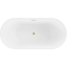 Mexen Luna свободностояща вана 180 x 80 см, бяла, с мощно златно покритие - 52031808000-55