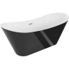 Mexen Celia свободностояща вана 170 x 75 см, бяла/черна, преливна четка мед - 52331707575-65