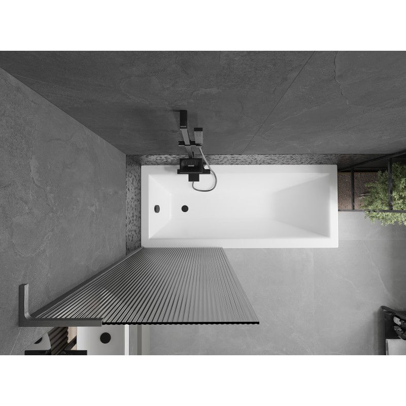 Mexen Next L сгъваем параван за вана 1-крилен 70 x 150 см, ивички, четка gun gray - 895-070-000-03-09-66