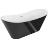 Mexen Celia свободностояща вана 170 x 75 cm, бяла/черна, преливник четкан никел - 52331707575-97