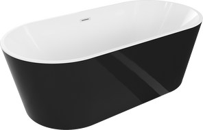 Mexen Luna свободно стояща вана 150 x 75 cm, бяла/черна, бял преливник - 52031507575-20