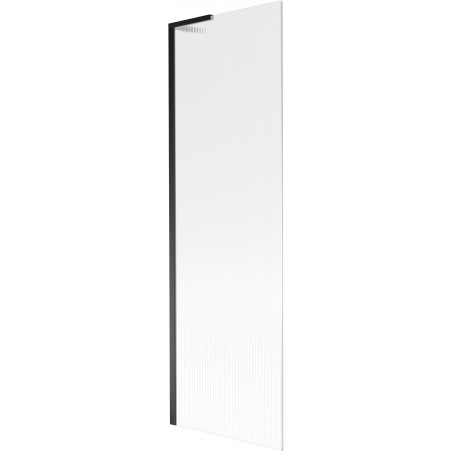 Mexen Next L екран за вана 1-крилен 60 x 150 см, ивици, черен - 895-060-000-03-09-70