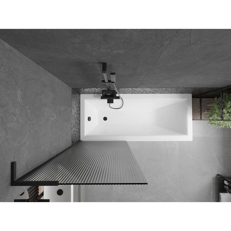 Mexen Next L параван за баня с едно крило 70 x 150 см, ивици, черен - 895-070-000-03-09-70