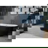 Mexen Luna свободностояща вана 160 x 75 см, бяла/черна, преливник gun gray четкан - 52031607575-66