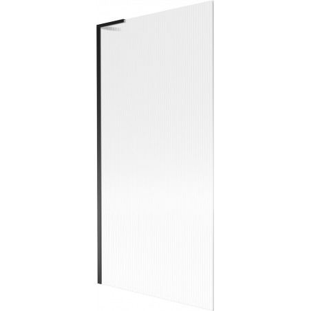 Mexen Next L екран за вана с 1 крило 90 x 150 см, ивици, черен - 895-090-000-03-09-70