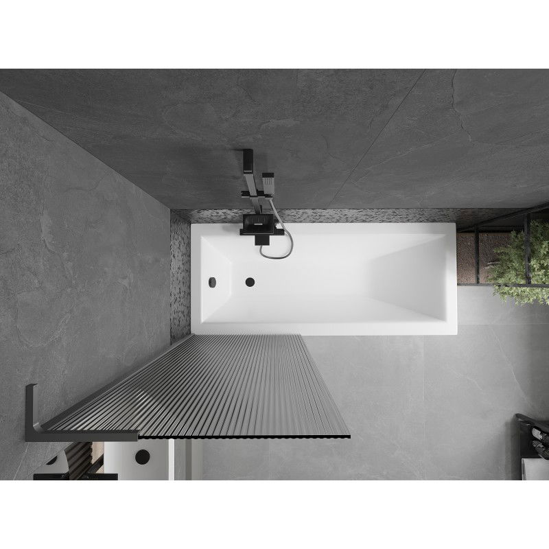 Mexen Next L параван за вана с едно крило 70 x 150 см, шарка на райета, тъмно метално покритие - 895-070-000-03-09-95