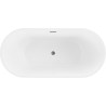 Mexen Luna свободно стояща вана 180 x 80 см, бяла/черна, изтичане gun gray четкано - 52031808075-66