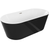 Mexen Luna свободностояща вана 170 x 80 cm, бяла/черна, преливник мат никел