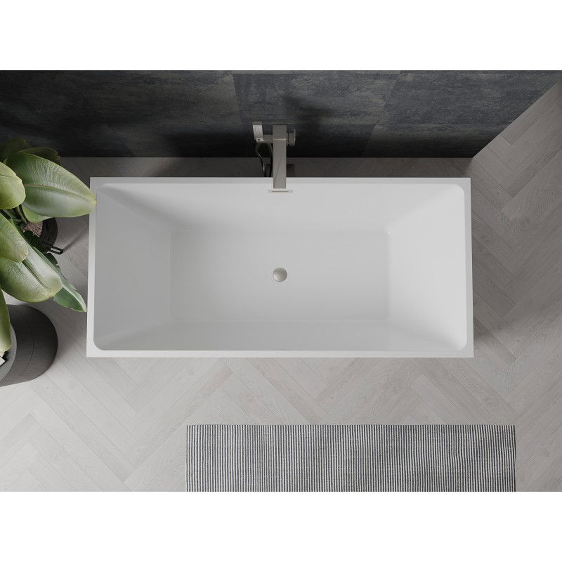 Mexen Nita свободностояща вана 170 x 80 см, бяла, преливен отвор, фино шлифован никел - 52091708000-97