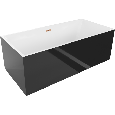 Mexen Nita свободностояща вана 170 x 80 см, бяла/черна, преливник матова мед - 52091708075-65