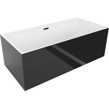 Mexen Nita свободно стояща вана 170 x 80 см, бяла/черна, черен преливник