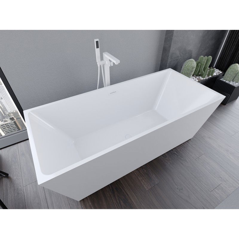 Mexen Lita самостоятелна вана 170 x 75 cm, бяла, бял преливник - 52121707500-20