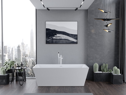 Mexen Lita самостоятелна вана 170 x 75 cm, бяла, бял преливник - 52121707500-20