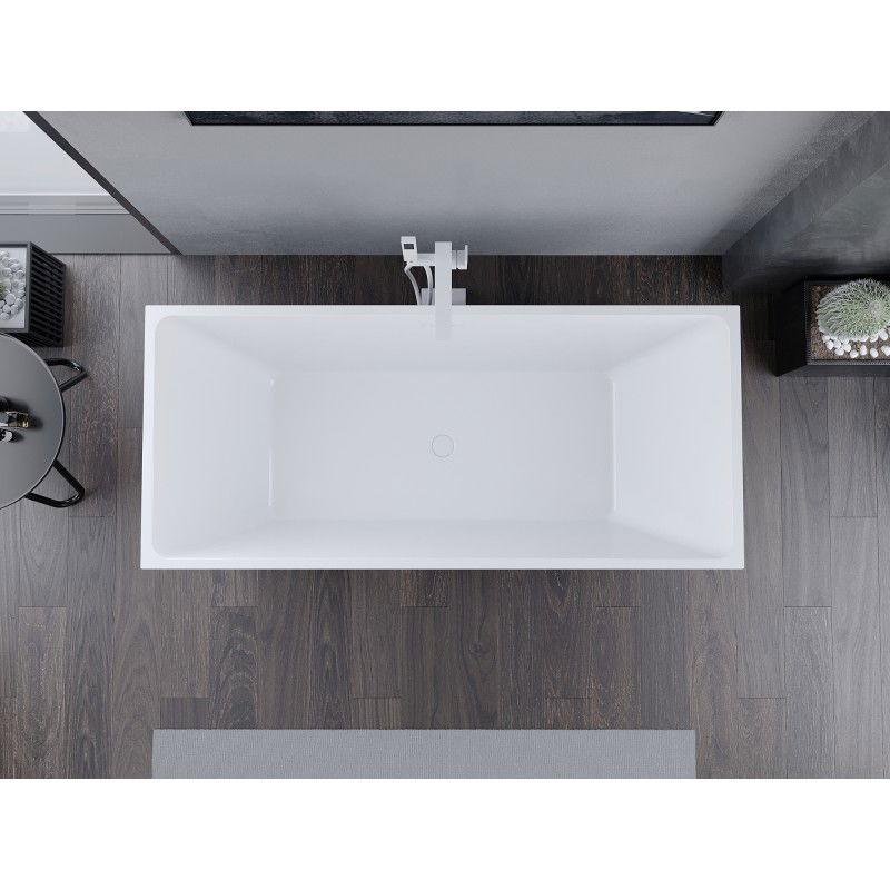 Mexen Lita самостоятелна вана 170 x 75 cm, бяла/черна, бял преливник - 52121707575-20