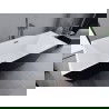 Mexen Lita вана самостоятелна 170 x 75 см, бяла/черна, преливник gun gray четкан - 52121707575-66