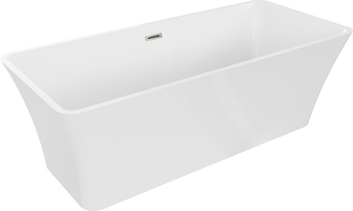 Mexen Tonia свободностояща вана 170 x 75 см, бяла, преливане от четкан никел - 52171707500-97