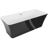 Mexen Tonia свободностояща вана 170 x 75 см, бяла/черна, хромиран прелив - 52171707575-01