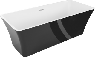 Mexen Tonia свободностояща вана 170 x 75 см, бяла/черна, хромиран прелив - 52171707575-01