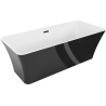 Mexen Tonia самостоятелно стояща вана 170 x 75 см, бяла/черна, черен преливник - 52171707575-70