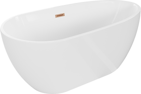 Mexen Eos вана самостоятелна 170 x 75 см, бяла, с brushed меден преливник - 52471707500-65