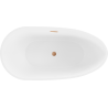 Mexen Eos вана самостоятелна 170 x 75 см, бяла, с brushed меден преливник - 52471707500-65