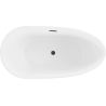 Mexen Eos самостоятелна вана 170 x 75 см, бяла, черен преливник - 52471707500-70