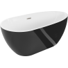 Mexen Eos свободностояща вана 170 x 75 см, бяла/черна, преливник никел мат - 52471707575-97