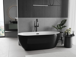 Mexen Eos самостоятелна вана 150 x 75 cm, бяла/черна, преливен отвор черен - 52471507575-70