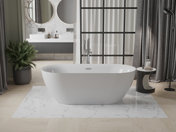 Mexen Roxy самостоятелна вана 170 x 80 см, бяла, хромирана преливка - 51201708000-01