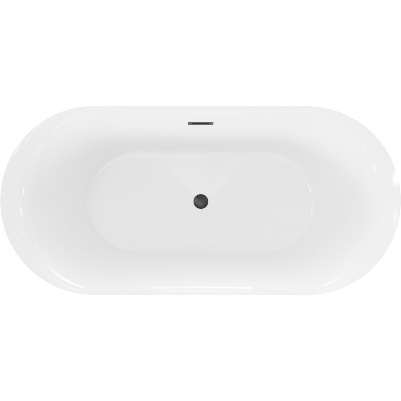 Mexen Roxy свободно стояща вана 170 x 80 см, бяла, черен преливник - 51201708000-70